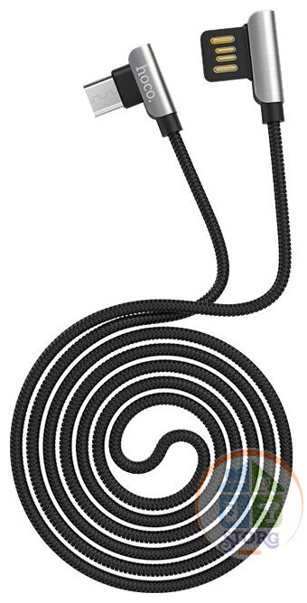 USB кабель Hoco U42 Exquisite steel charging data cable Lighting (white/black)
