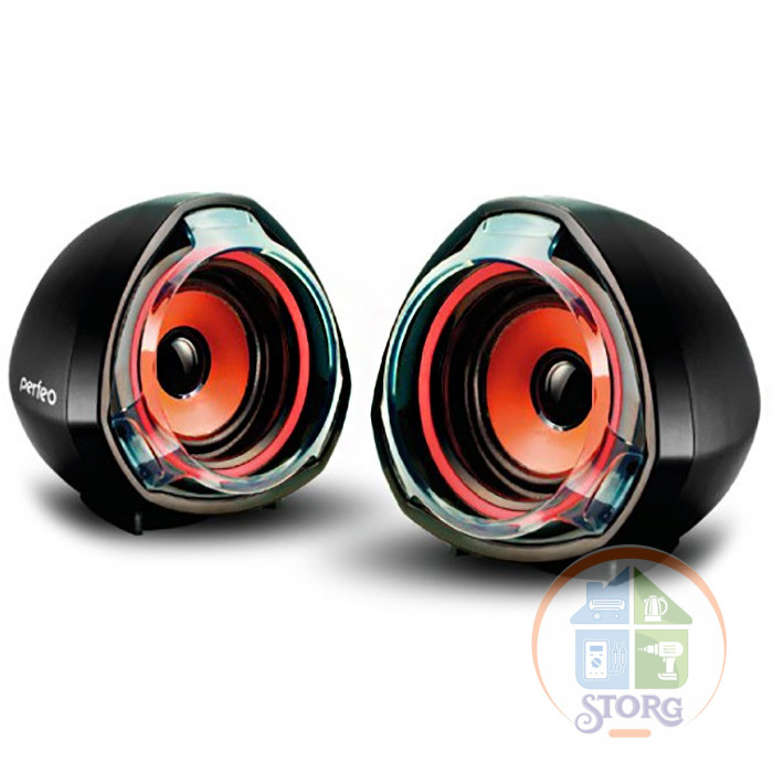 Perfeo колонки "TAM-TAM" 2.0, мощность 2х3 Вт (RMS), чёрн, USB  (PF-1001)