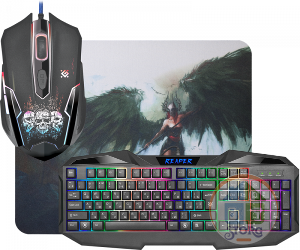 Игровой набор DEFENDER Reaper MKP-018 RU, мышь+клавиатура+коврик