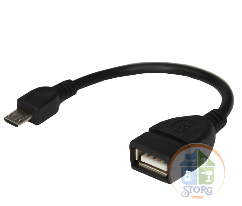 USB кабель OTG micro USB на USB шнур 0.15M черный REXANT
