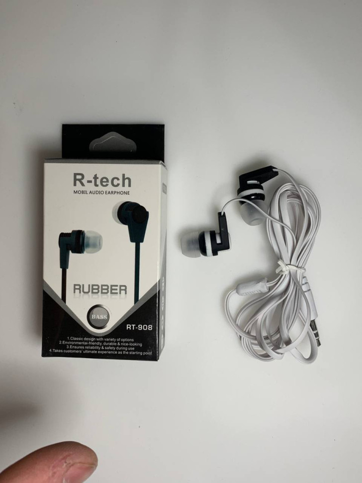 Вакуумные внутриканальные наушники R-Tech RT-908 (Белый)