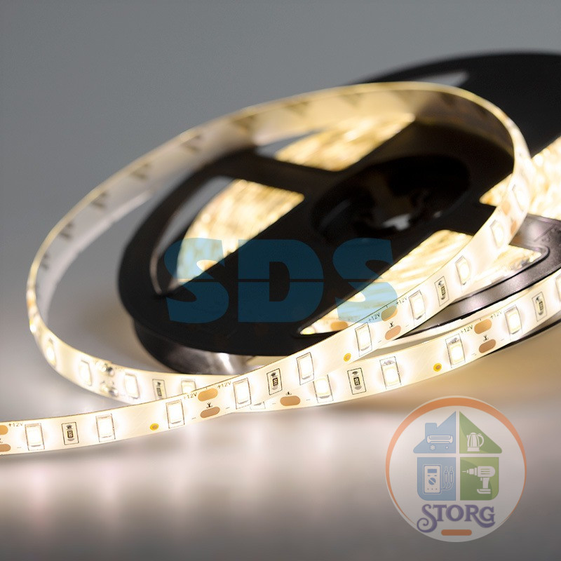 Светодиодная лента LED, REXANT 12В,12мм,IP65, SMD 5730, 60 LED/m,12V, Телый белый,3000K, Цена за 5м!