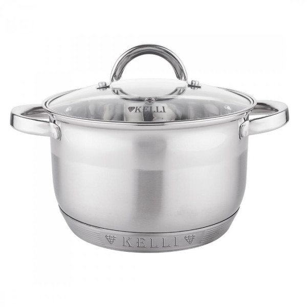 Кастрюля KELLI KL-4712-18 (Объем 2,9л; Диаметр 18см; Антипригарное покрытие;Нерж.сталь)