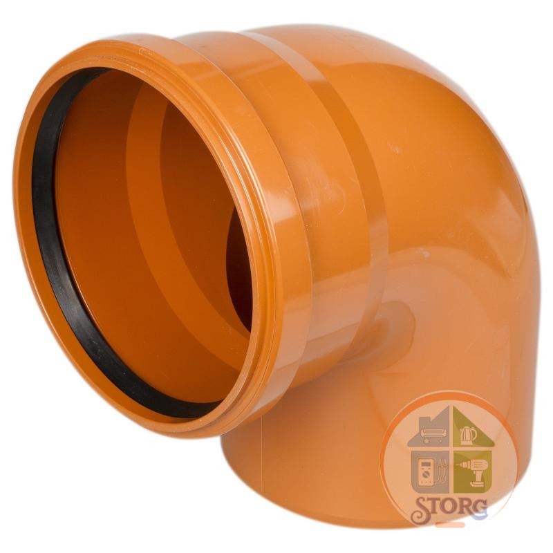 Колено D 110 х 90 мм, полипропилен ОРАНЖЕВЫЙ (15 шт) Flextron