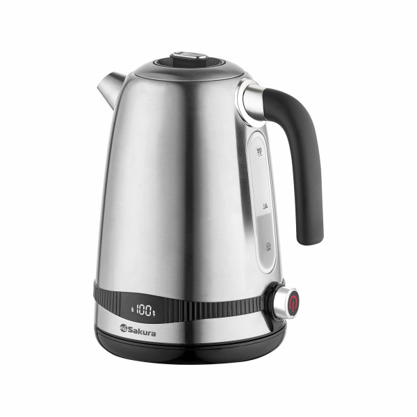 Чайник электрический SAKURA SA-2177DS Premium (сталь SUS304, 1.7л, 2200 Вт, LCD дисп.) терморегулято Чайник электрический SAKURA SA-2177DS Premium (сталь SUS304, 1.7л, 2200 Вт, LCD дисп.) терморегулято