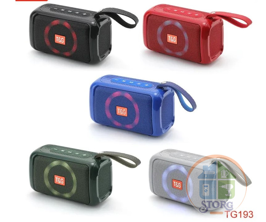 Портативная колонка  BT193 с bluetooth (TF/USB/3,5 jack/RGB-подсветка)  Black