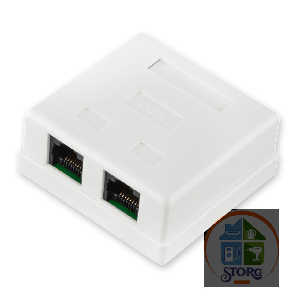 Розетка Logicpower (LP-114) 2-порт. RJ-45, кат.5e UTP