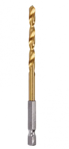 Сверло по металлу HSS-TIN (Размер 8.0х75х117мм; 1шт; хв-шестигранник 1/4"; Блистер)