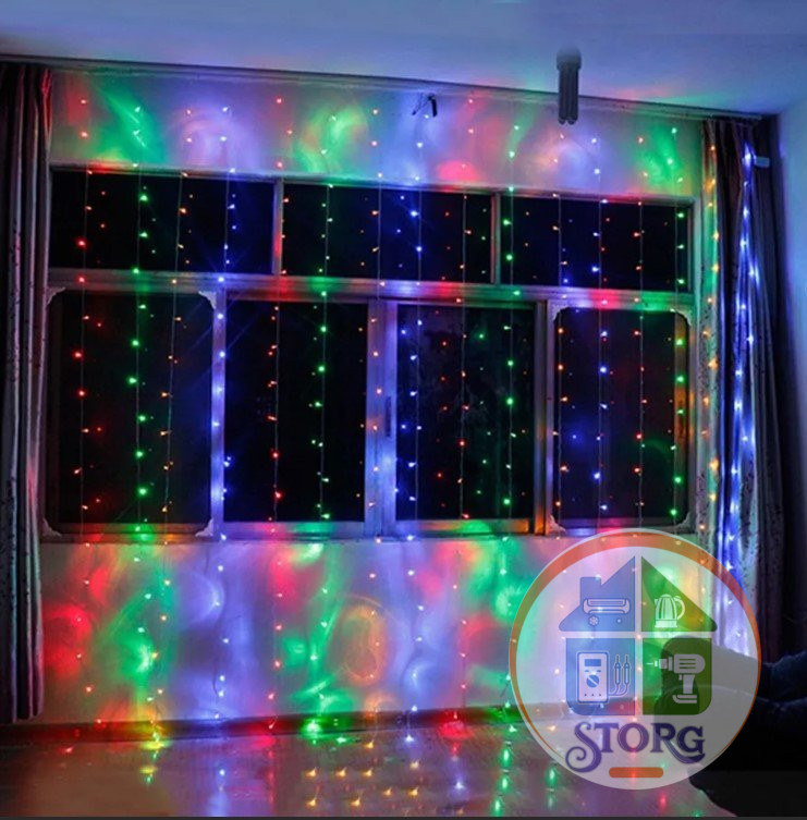 Гирлянда светодиодная S-TORG Led шторка 1,5*1,5м 160 LED (разноцвет)