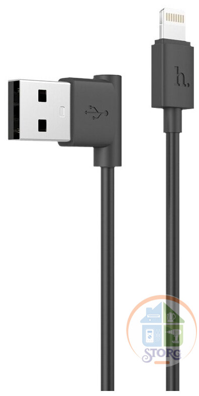 USB кабель Hoco UPL11  L Shape Lightning Charging Cable (black/red)