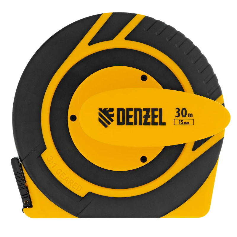 Рулетка геодезическая Denzel 30 м х 15 мм, закрытый корпус, фиберглассовая лента