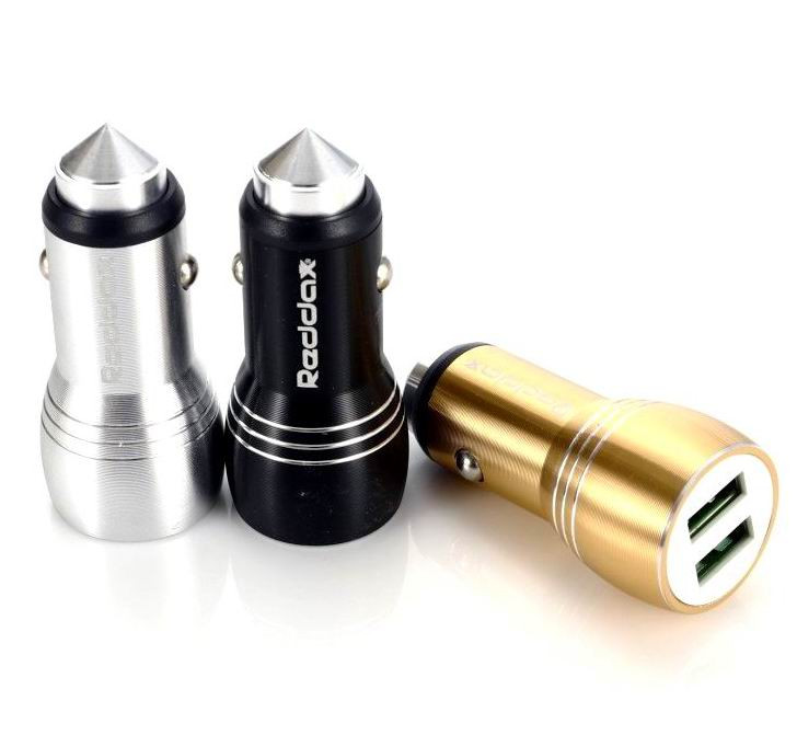 АЗУ Reddax RDX-106 2*USB 2400mA + кабель Lightning - золото
