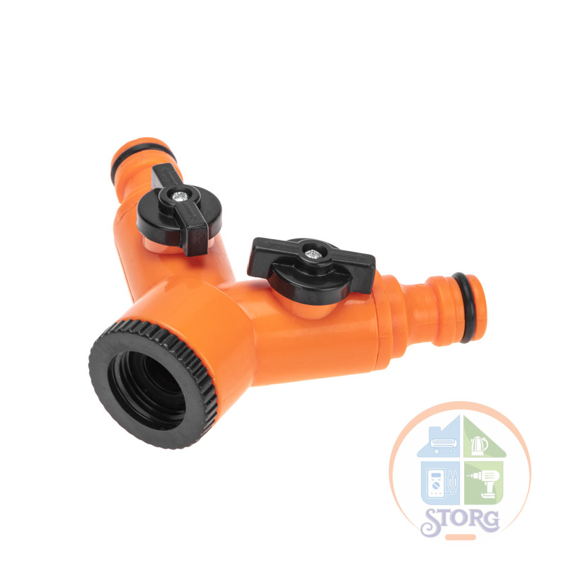 Разветвитель 2-х канальный на кран 1/2"-3/4" ЧЕТЫРЕ СЕЗОНА