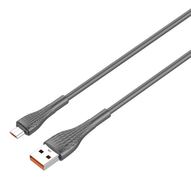 LDNIO LS671/ USB кабель Micro/ 1m/ 30W/ медь: 86 жил/ Силиконовая оплетка Silicone / Gray