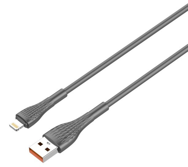 LDNIO LS671/ USB кабель Micro/ 1m/ 30W/ медь: 86 жил/ Силиконовая оплетка Silicone / Gray