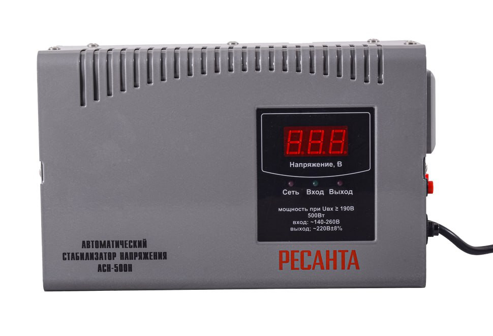 Стабилизатор напряжения релейный Ресанта АСН-500 Н, 500Вт, 140–260 В