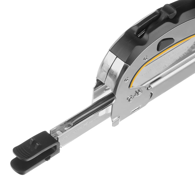 Степлер мебельный Denzel, тип 53, 4-14 мм, стальной корпус, быстрая загрузка, регул. силы удара,