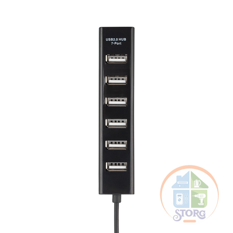 Разветвитель USB на 7 портов черный REXANT