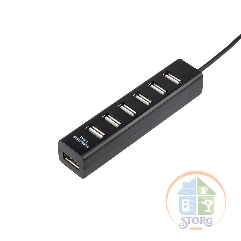 Разветвитель USB на 7 портов черный REXANT