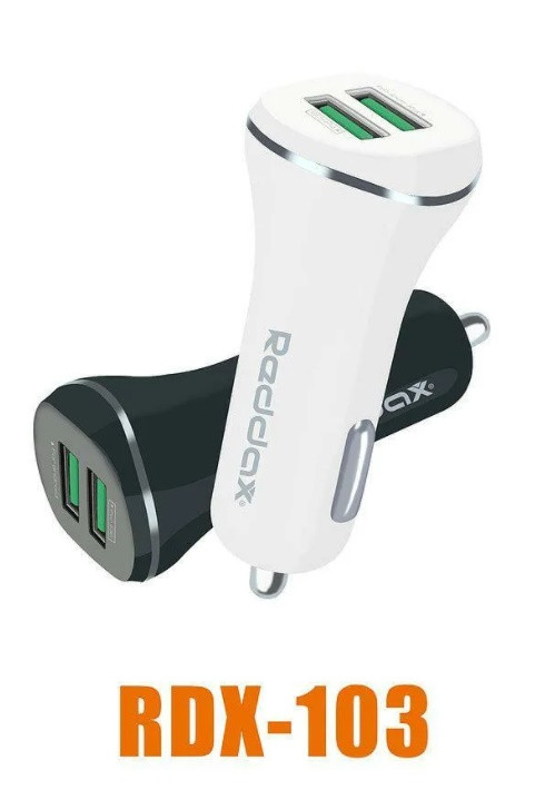 AЗУ Reddax RDX-103 5V2,4A 2USB ( кабель Lightning белый В ПОДАРОК )