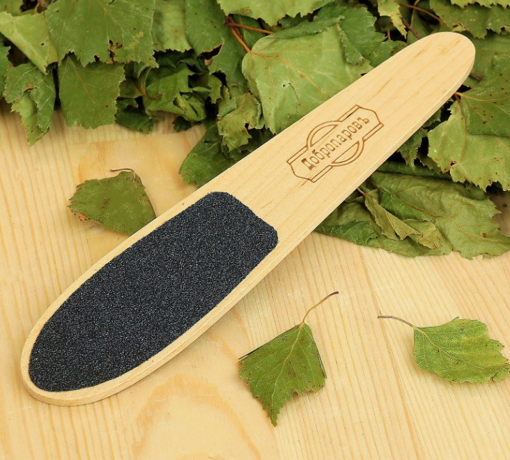 Пилка для ног банная "Добропаровъ" абразивная (150/80), алтайская берёза, 16.3х3.4х0.4см 2998487