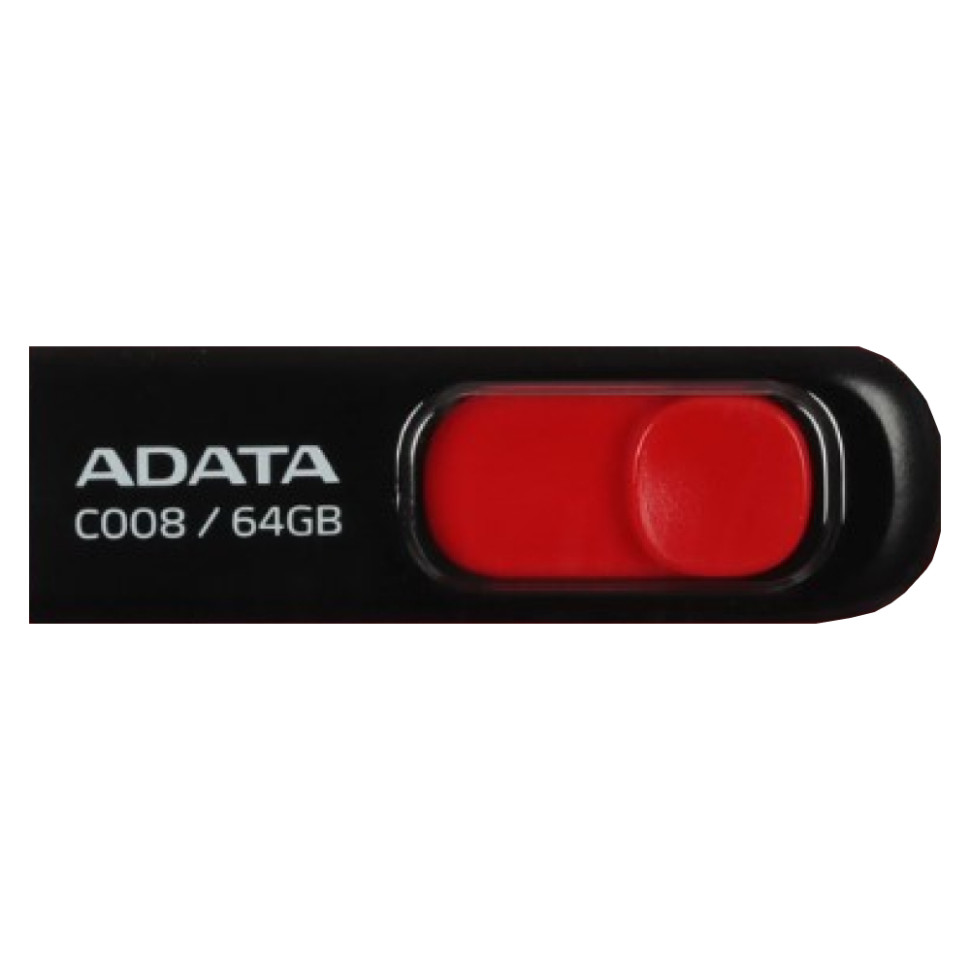 USB флеш-накопитель ADATA С008 (AC008-64G-RKD), 64GB, USB 2.0, R/W 15/5, Черный/красный