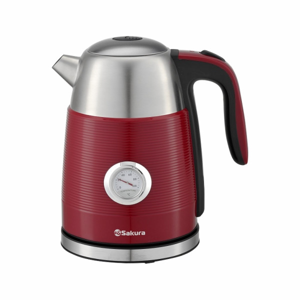 Чайник электрический SAKURA SA-2178R Premium (Красный, 1.7 л, 2200 Вт, нержавеющая сталь SUS304)