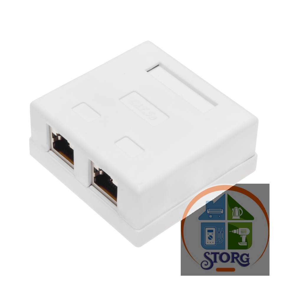Розетка Logicpower (LP-SCVR-214) 2-порт. RJ-45, кат.5e UTP шторка