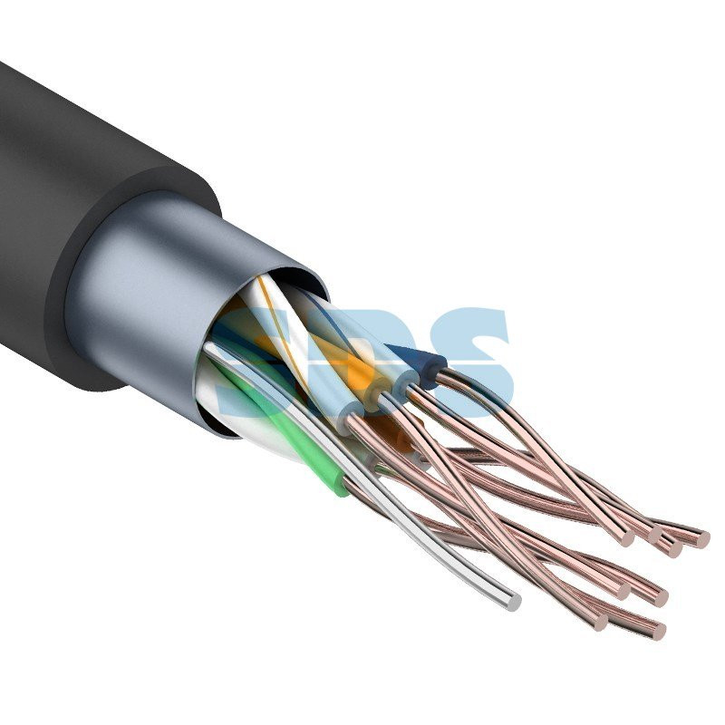 Кабель витая пара PROconnect омедненный, F/UTP, категория 5e, PE, 4PR, 24AWG, внешний, черный, 305 м