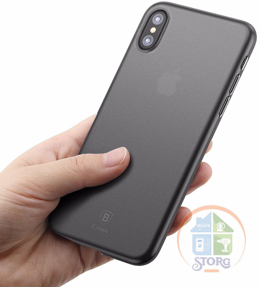 Чехол пластиковый матовый Baseus iPhone X/XS (black)