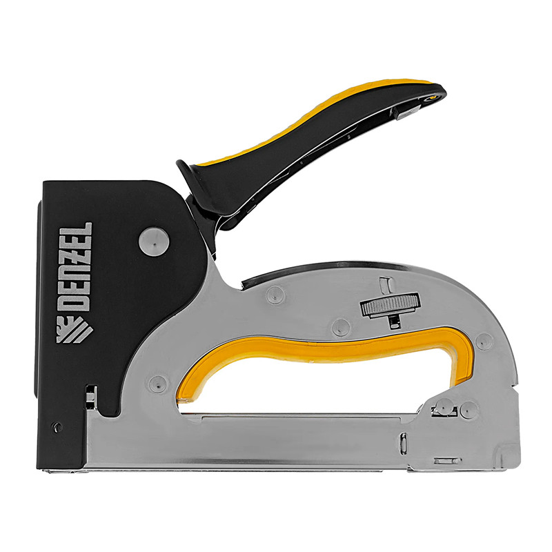 Степлер Denzel металл., 2К рукоятка, тип 53, 4-14 мм, скобы в комплекте, плавная регулировка удара