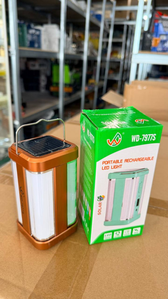 Кемпинговый фонарь светодиодный ИСКРА IR-7977S/WD-7977S, RED, 2 режима свечения, солнечная батарея