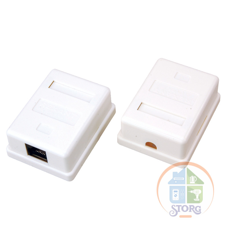 Rexant Розетка сетевая LAN, на стену, (1 гнездо 8Р8С (Rj-45), 5e кат)