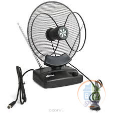 Антенна Ritmix RTA-100 AV, комнатная, активная, с регулятором, 32 дБи, 220В, DVB-T, DVB-T2