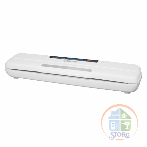 Вакууматор SAKURA SA-7901W, 110Вт, белый, 380x90x60мм, время упаковки 6-15 сек
