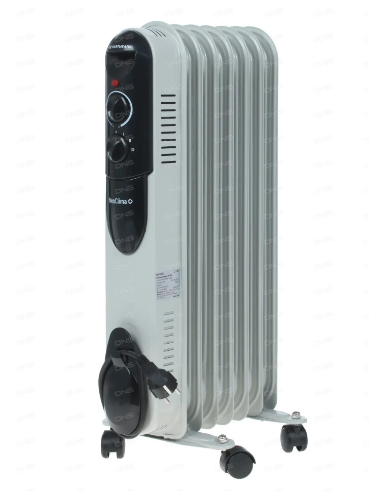 Масляный обогреватель Neoclima NC 9307, 7 секций, 600/900/1500Вт, Площадь обогр.помещения до 15м²