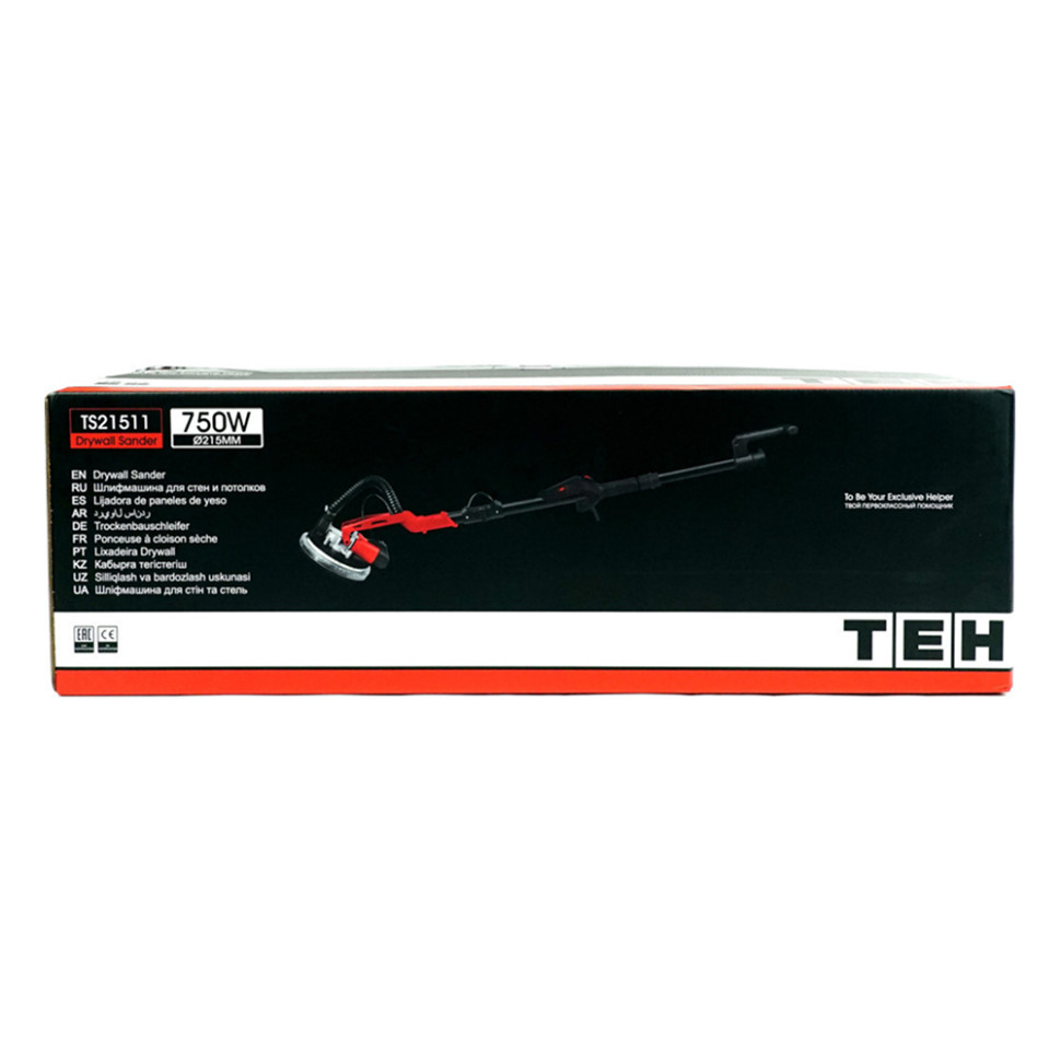 Шлифмашина для стен и потолков TEH TS21511, 750Вт, 1850об/мин,d215мм/225мм,регул.обор.,подсветка