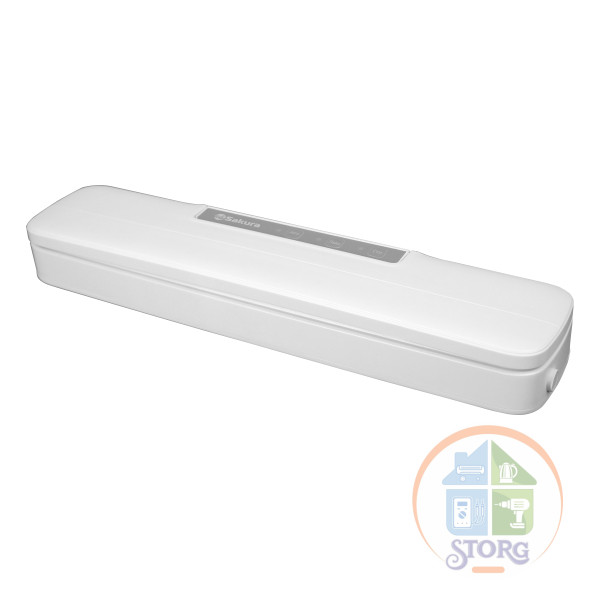 Вакууматор SAKURA SA-7902W, 80Вт, белый, 375x82x46 мм, время упаковки 6-15 сек