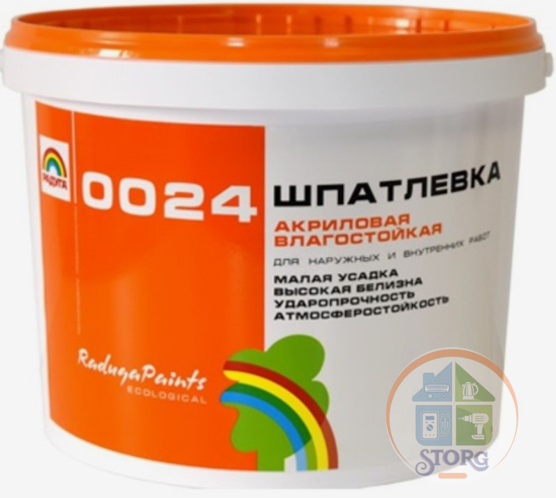 Шпатлевка акриловая фасадная 5 кг Радуга