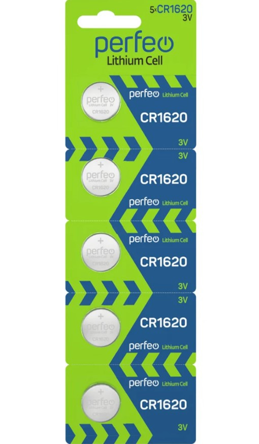Элемент питания Perfeo CR1620/5BL Lithium Cell