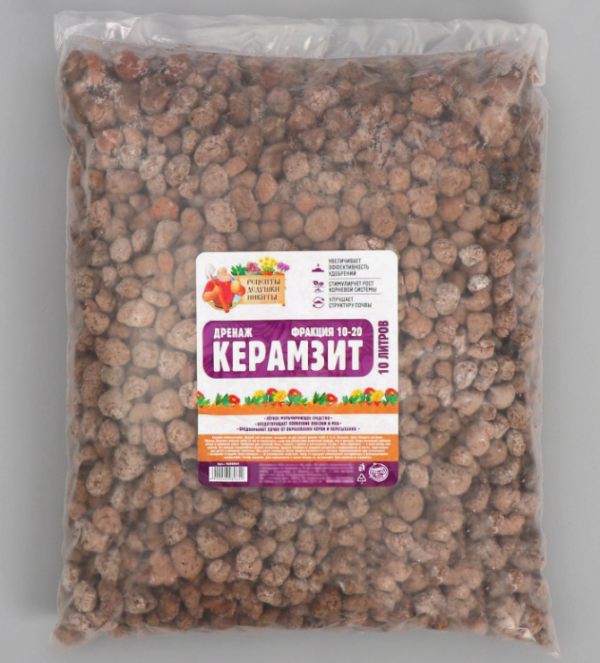 Дренаж Керамзит "Рецепты Дедушки Никиты" 4698964 (фр 10-20; Объем 10 л)