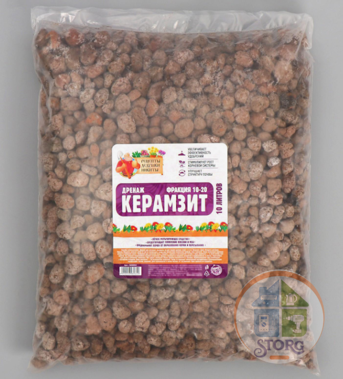 Дренаж Керамзит "Рецепты Дедушки Никиты" 4698964 (фр 10-20; Объем 10 л)
