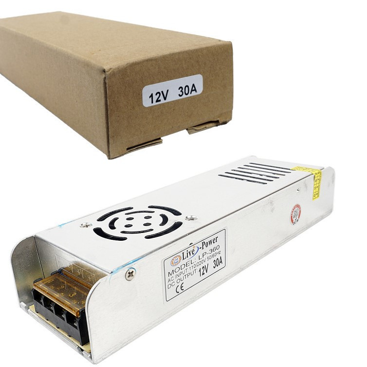 Блок питания трансформатор DC Ip20 LP12360 12V/30A 360W 110V/220V