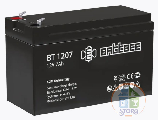 Аккумулятор BattBee AGM-BT 1207 12v 7A (151х65х102)