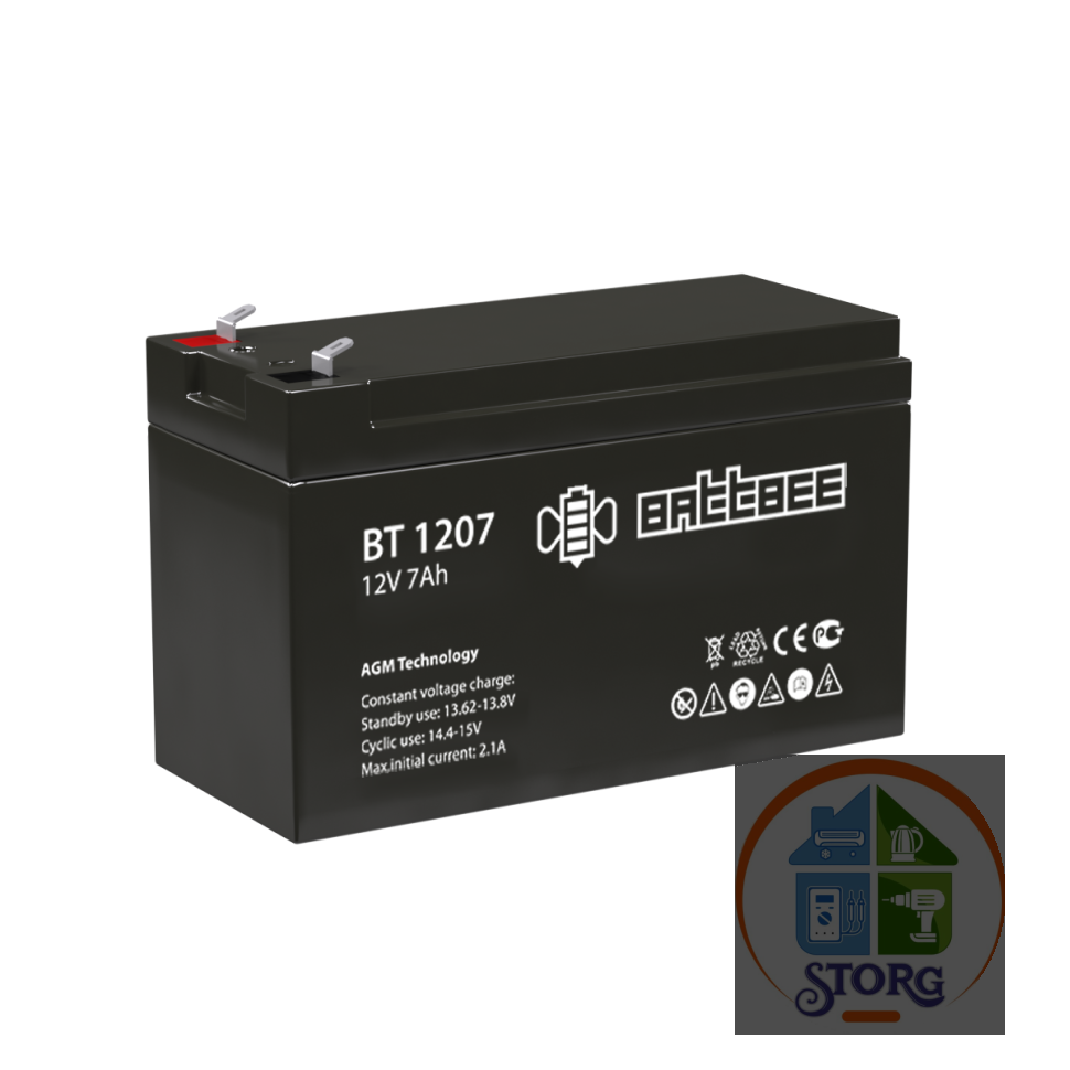 Аккумулятор BattBee AGM-BT 1207 12v 7A (151х65х102)