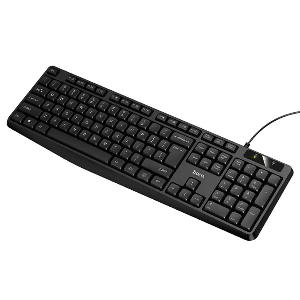 Клавиатура HOCO GM60 Cool wired keyboard, USB‑A, Plug & Play, 104клав., 5млн нажатий, ножки (Черный) Клавиатура HOCO GM60 Cool wired keyboard, USB‑A, Plug & Play, 104клав., 5млн нажатий, ножки (Черный)