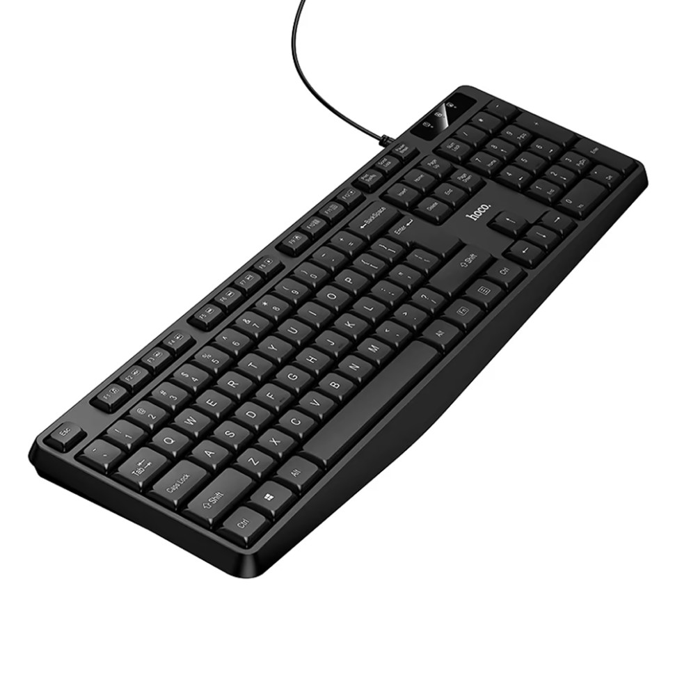 Клавиатура HOCO GM60 Cool wired keyboard, USB‑A, Plug & Play, 104клав., 5млн нажатий, ножки (Черный) Клавиатура HOCO GM60 Cool wired keyboard, USB‑A, Plug & Play, 104клав., 5млн нажатий, ножки (Черный)