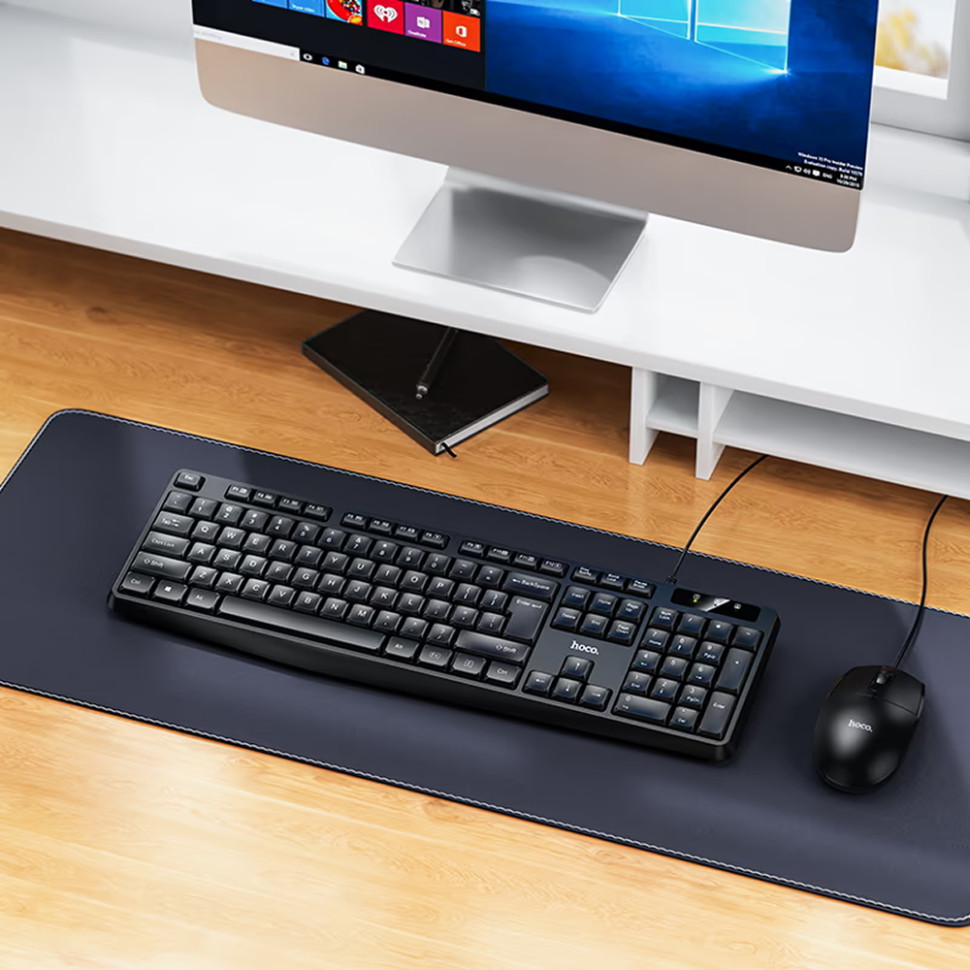 Клавиатура HOCO GM60 Cool wired keyboard, USB‑A, Plug & Play, 104клав., 5млн нажатий, ножки (Черный) Клавиатура HOCO GM60 Cool wired keyboard, USB‑A, Plug & Play, 104клав., 5млн нажатий, ножки (Черный)