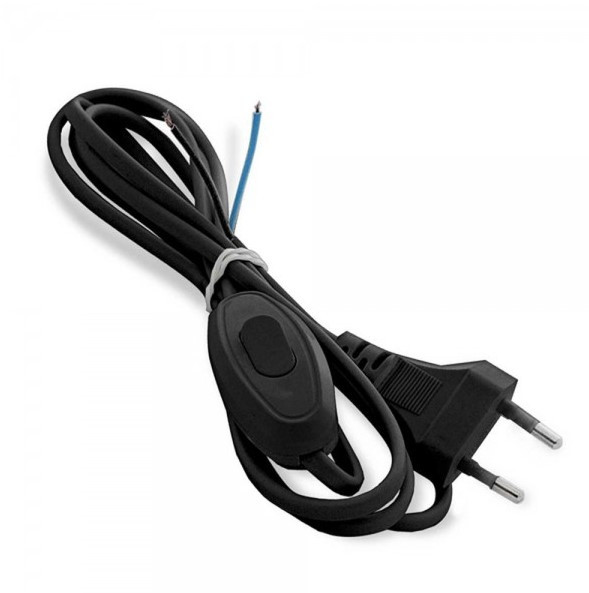 Сетевой кабель для БРА SPARTUM с вкл/выкл 1500мм (черный) (20шт)