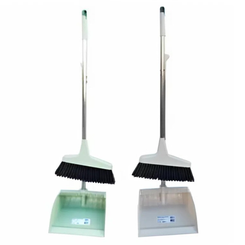 Набор щетка + совок Happy Panda HP-DP09, 97см, пластик, Ассорти (Зеленый, Кремовый)